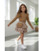 Leopard Rokje & Shirt met tasje - Camel/Beige
