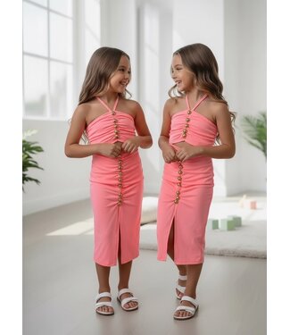 Classy Cut-Out Dress - Coral
