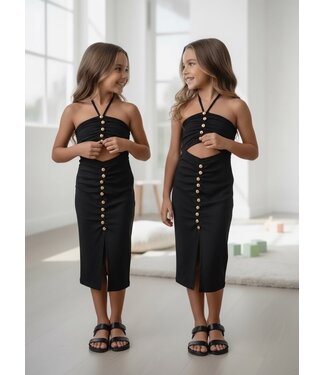 Classy Cut-Out Dress - Zwart