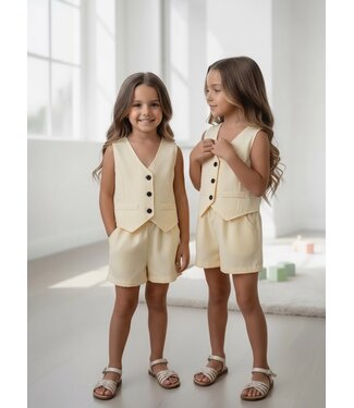 Gilet & Short Set - Geel