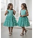 3D bloemen jurk  - Mint