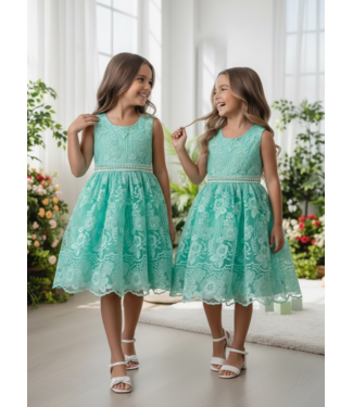 Big Flower Dress - Mint
