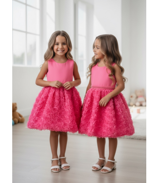 Very Roses Dress - Fuschia
