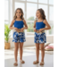 Tropical Belted Short Set - Blauw