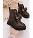Sparkle Bow Veter Boots - Bruin