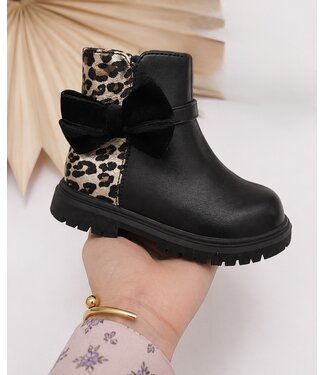 Mini Diva Boots - Zwart/Leopard