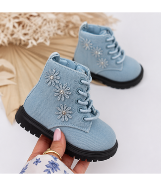 Flower Boots - Denim