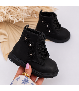 Flower Boots - Zwart  (verzenddatum 24 sept)