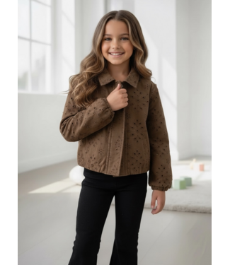 Broderie Bomber Jacket - Marron