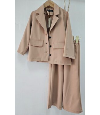 Blazer & Flared Pantalon - Camel