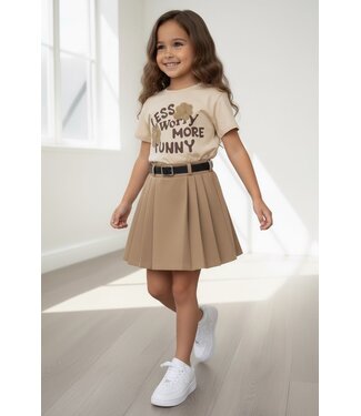 Less worry skirt set - Camel