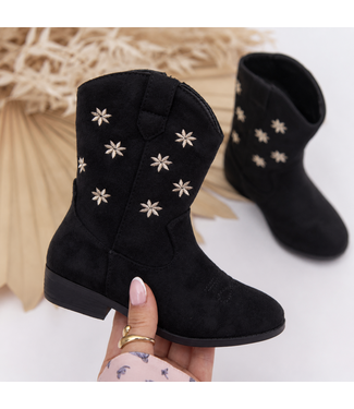 Suede Cowboy Boots - Zwart (Verzenddatum 27 aug)