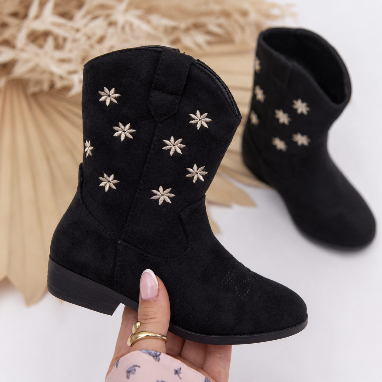 Suede Cowboy Boots - Zwart ✪