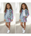 Graffiti Denim Set - Fuschia