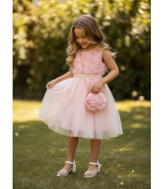 Sweet Rosette Dress (Met Tasje) - Oud Roze