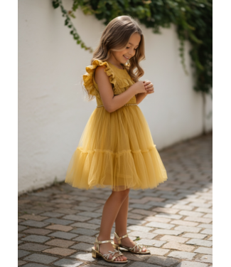 Romance Ruffle Dress - Goud (Verzenddatum 10 april)