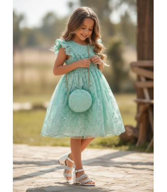Blossom Dress (met tasje) - Mint (Verzenddatum 10 juli)