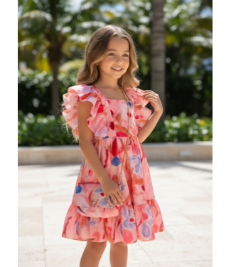 Aquarelle Dress (Met Tasje) - Roze (Verzenddatum 10 juli)