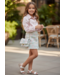 Satin Blouse & Skirt Set - Roze (Met tasje)