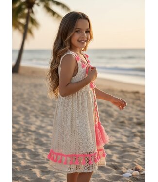 Ibiza Dress - Beige/Neon  (Verzenddatum 10 juli)