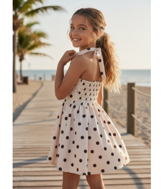 Polka Dots Dress - Beige