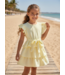 Mousseline Ruffle dress  - Geel