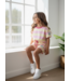 Cute Stripe Short Set - Geel/Roze