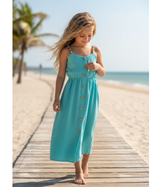 Long Adorable Dress - Turquoise