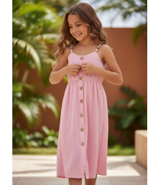Long Adorable Dress - Roze