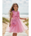 Flower jurk (met tasje) - Fuschia