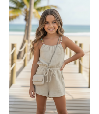 Draakjes en Boefjes Bali Jumpsuit Met Tasje - Beige