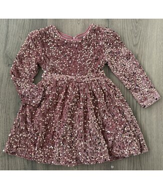 Glitter jurkje - Oud Roze