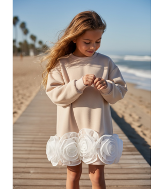 Big Flower Dress - Beige