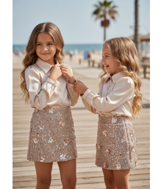 Satin Blouse & Skirt Set (Met tasje)