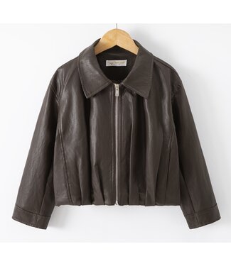 Basic Leatherlook Jacket - Bruin