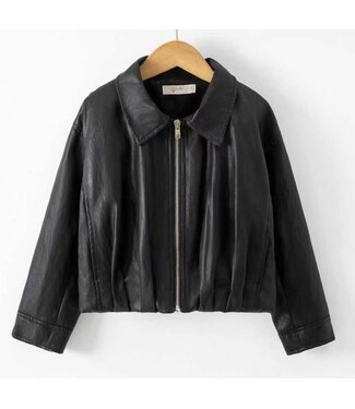Basic Leatherlook Jacket - Zwart