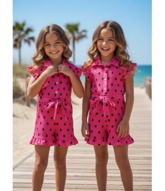 Draakjes en Boefjes Polka Dots Jumpsuit - Fuschia