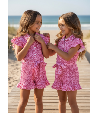 Draakjes en Boefjes Leopard Jumpsuit - Licht Roze