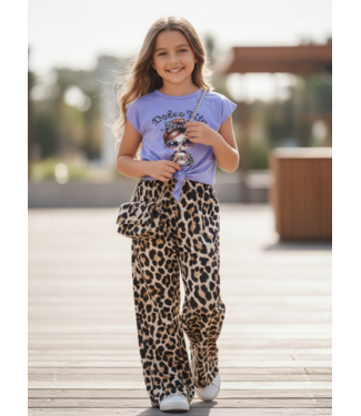 Dolce Vita Leopard Wide Leg Set - Paars