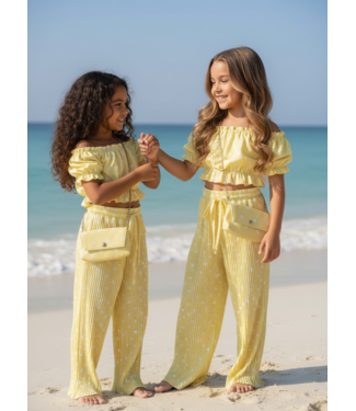 Top & Plisse Set - Dots Geel