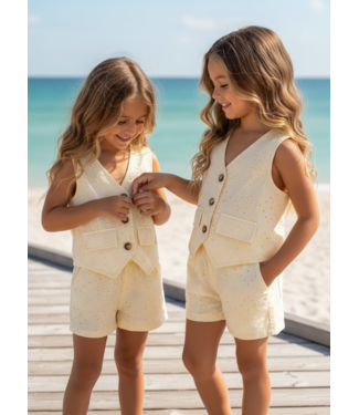 Broderie Gilet Set - Beige