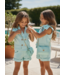 Bow Gilet & Short set (Met tasje) - Turquoise