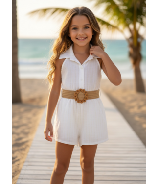 Draakjes en Boefjes Senna Jumpsuit (Met Riem) - Wit