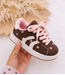 Stripe Heart Sneakers - Marron