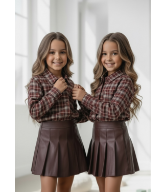 Check Blouse - Bordeaux