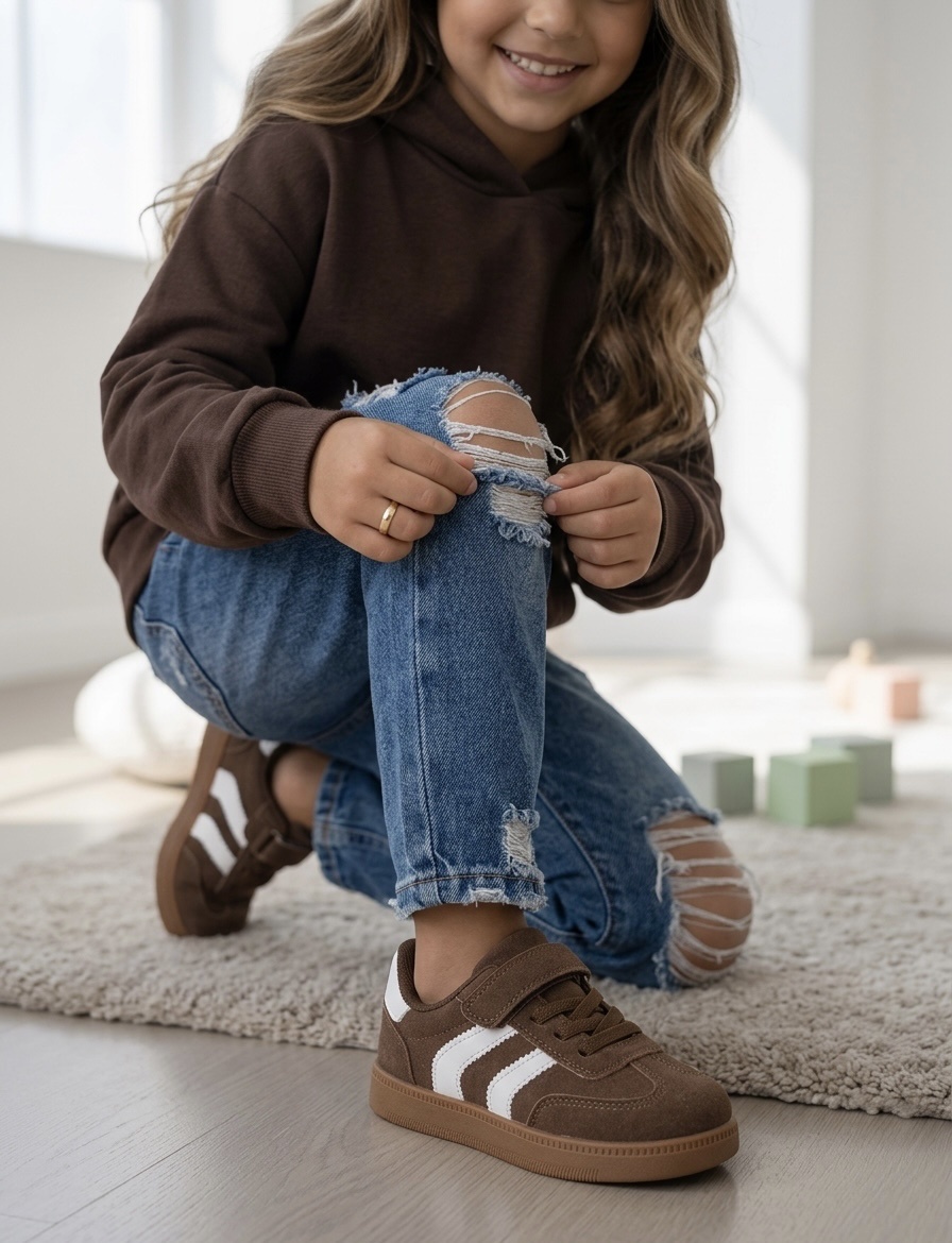 Stripe Sneakers -Marron ✪