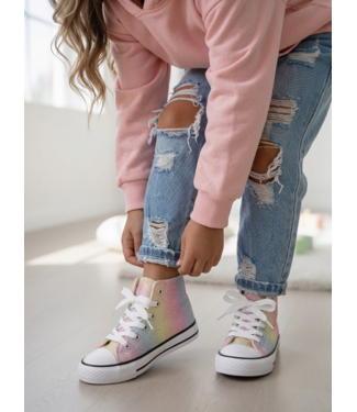 Regenboog glitter sneakers
