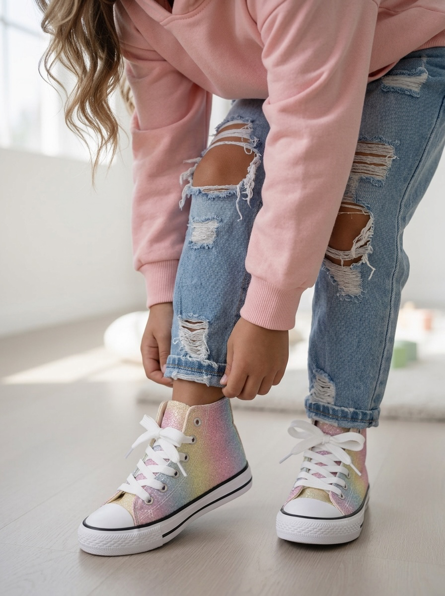 Regenboog glitter sneakers