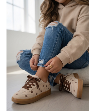 Flower sneakers - Beige/Bruin