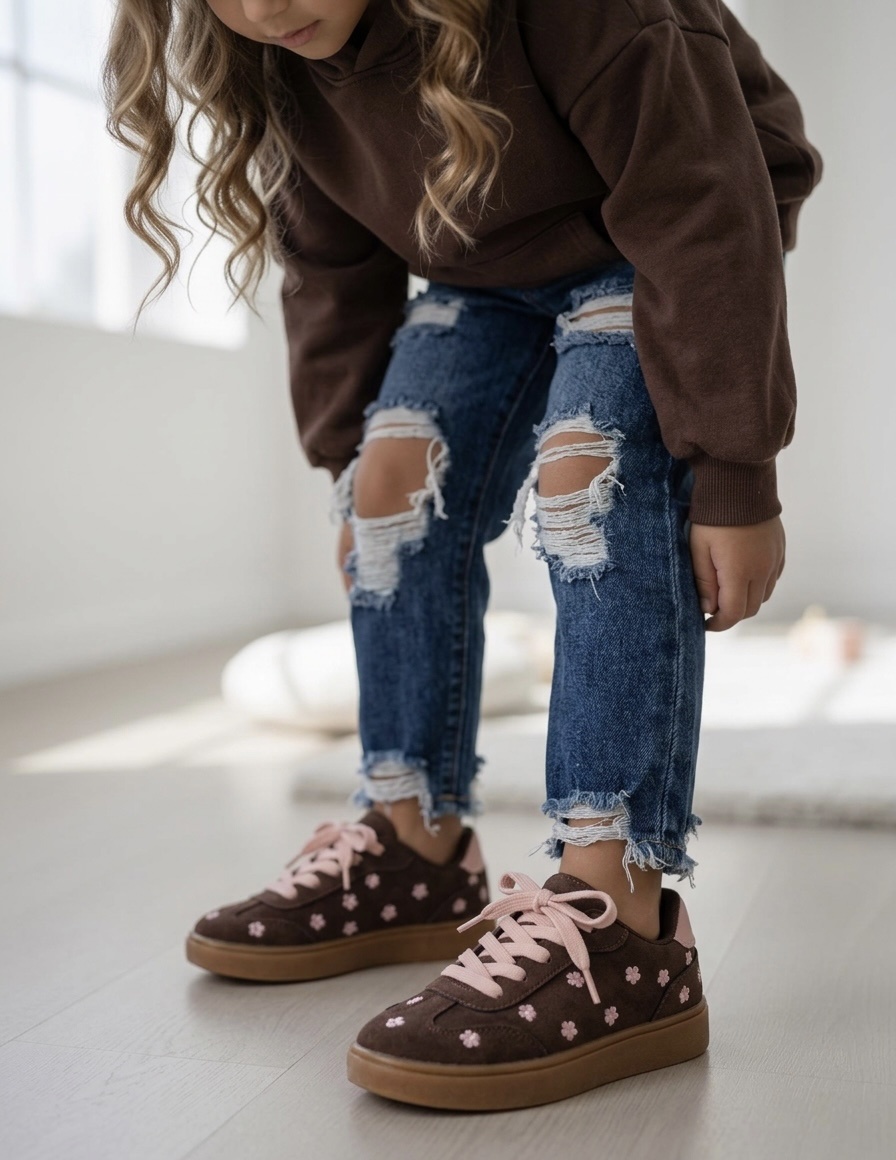 Flower sneakers - Marron